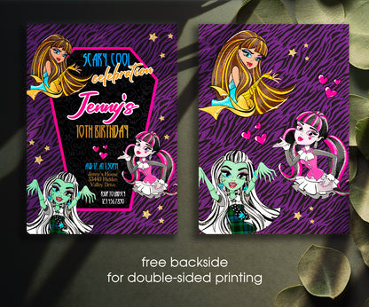 Monster High customizable invitation template | Share or Print | girl | RU211