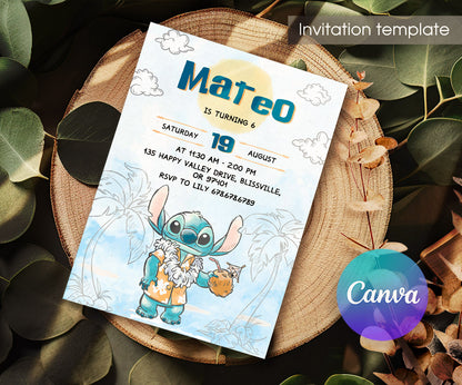 Lilo & Stitch Aloha customizable invitation template | Share or Print | RD708