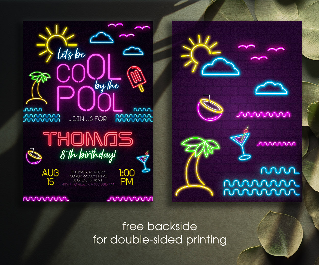 Pool Party customizable invitation template | Share or Print | boy | SW484