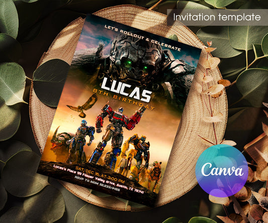 Transformers Rescue Bots customizable invitation template | Share or Print | boy | RD343