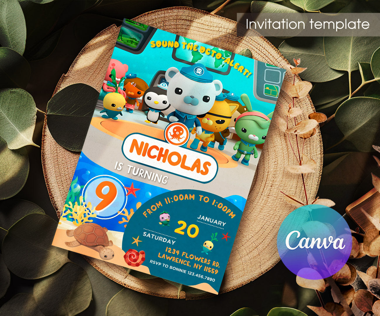 Octonauts customizable invitation template | Share or Print | MZ141