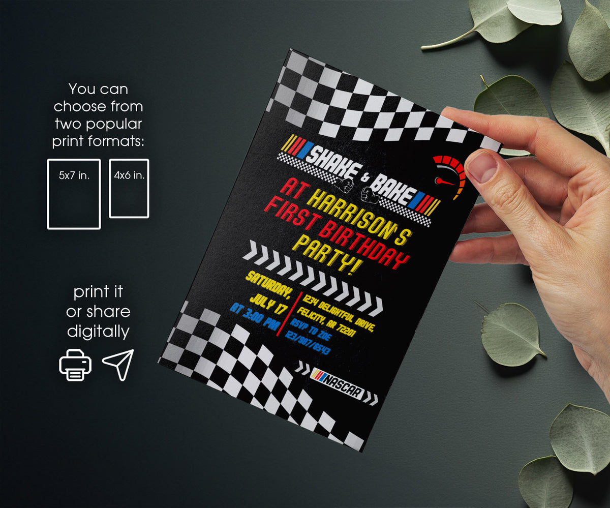 Nascar Ricky Bobby customizable invitation template | Share or Print | boy | IX593