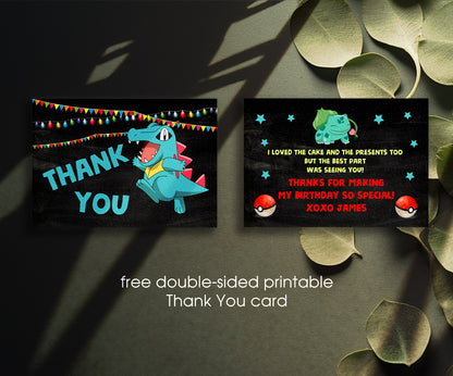 Pokemon Pikachu customizable invitation template | Share or Print | GF092