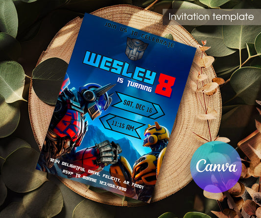 Transformers Rescue Bots customizable invitation template | Share or Print | boy | UK576