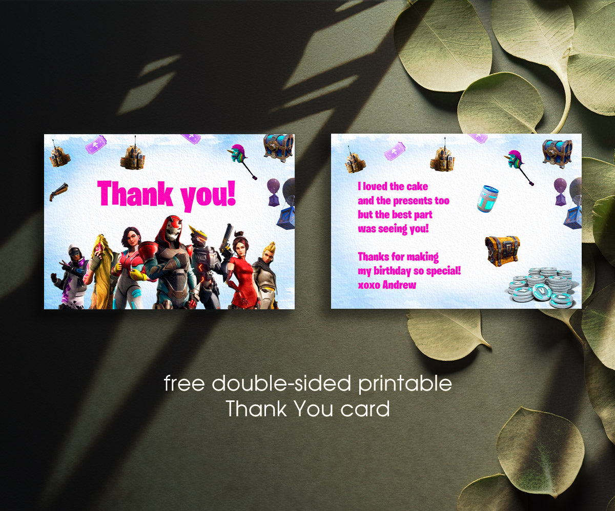 Fortnite Gamer customizable invitation template | Share or Print | boy | BB991