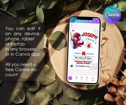 Spidey and His Amazing Friends customizable invitation template | Share or Print | boy | OX151