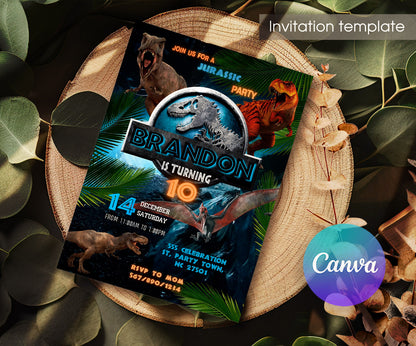Jurassic Park Dinosaur customizable invitation template | Share or Print | MS121