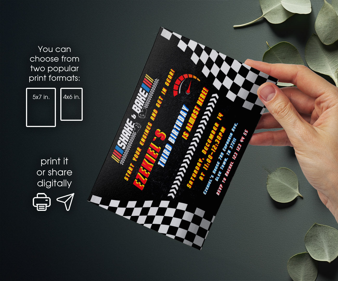 Nascar Ricky Bobby customizable invitation template | Share or Print | boy | CQ094