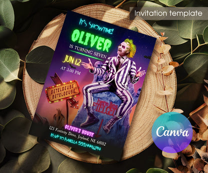 Beetlejuice Halloween customizable invitation template | Share or Print | LK106