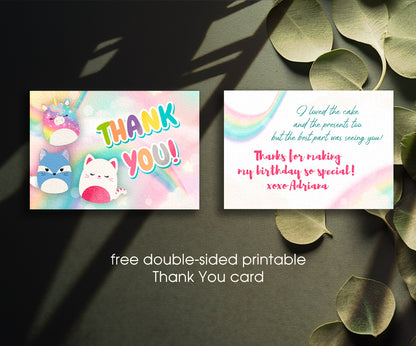 Squishmallows customizable invitation template | Share or Print | DW559
