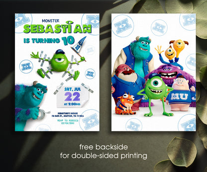 Monsters, Inc. customizable invitation template | Share or Print | JY953