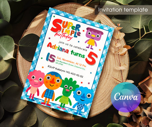 Super Simple Songs customizable invitation template | Share or Print | XN734