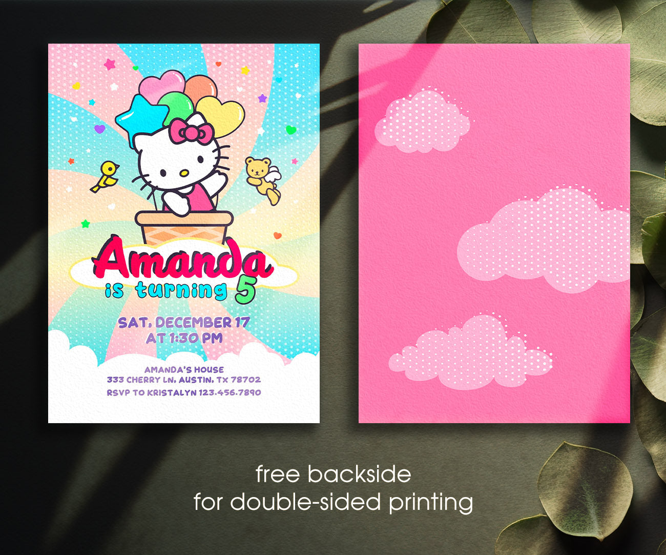 Hello Kitty Sanrio customizable invitation template | Share or Print | NE764