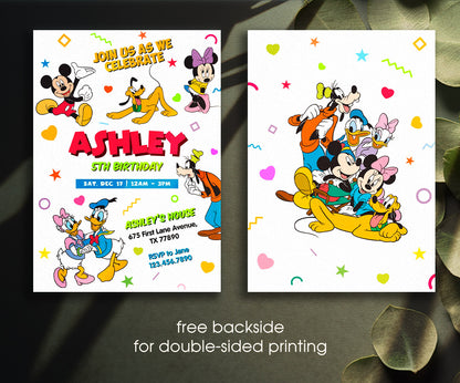 Clubhouse Mickey Mouse customizable invitation template | Share or Print | FP487