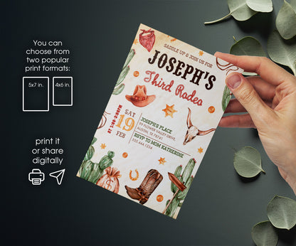 Cowboy Rodeo customizable invitation template | Share or Print | boy | AQ874