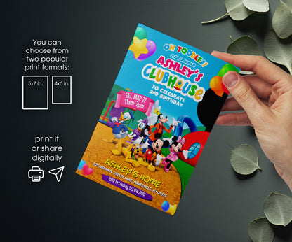 Clubhouse Mickey Mouse customizable invitation template | Share or Print | XI599