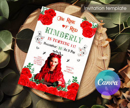 Descendants The Rise of Red Disney customizable invitation template | Share or Print | TI741