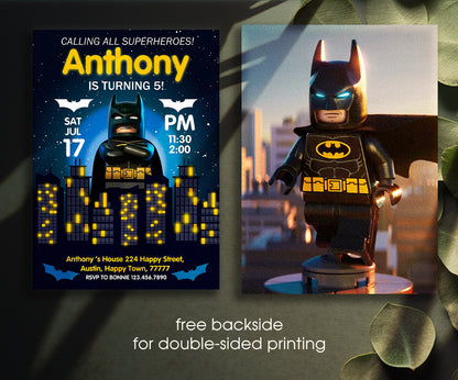 Lego Minifigures customizable invitation template | Share or Print | UY496