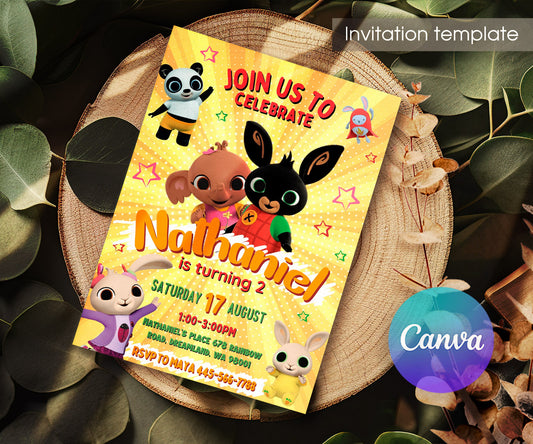 Bing Bunny customizable invitation template | Share or Print | ON724