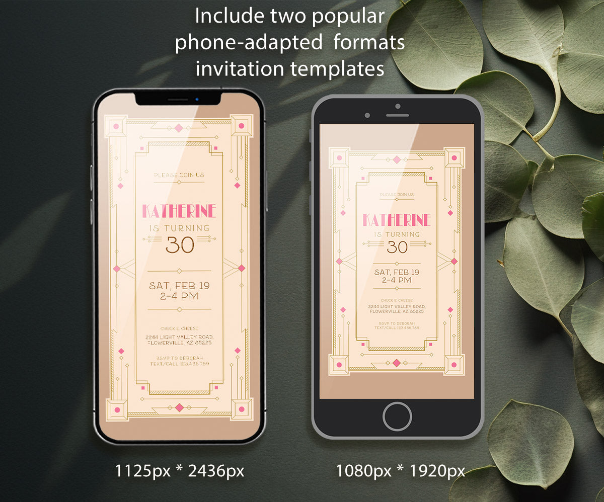 The Great Gatsby Art Deco customizable invitation template | Share or Print | VI842