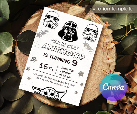 Star Wars Darth Vader Lego Minifigures customizable invitation template | Share or Print | BC813