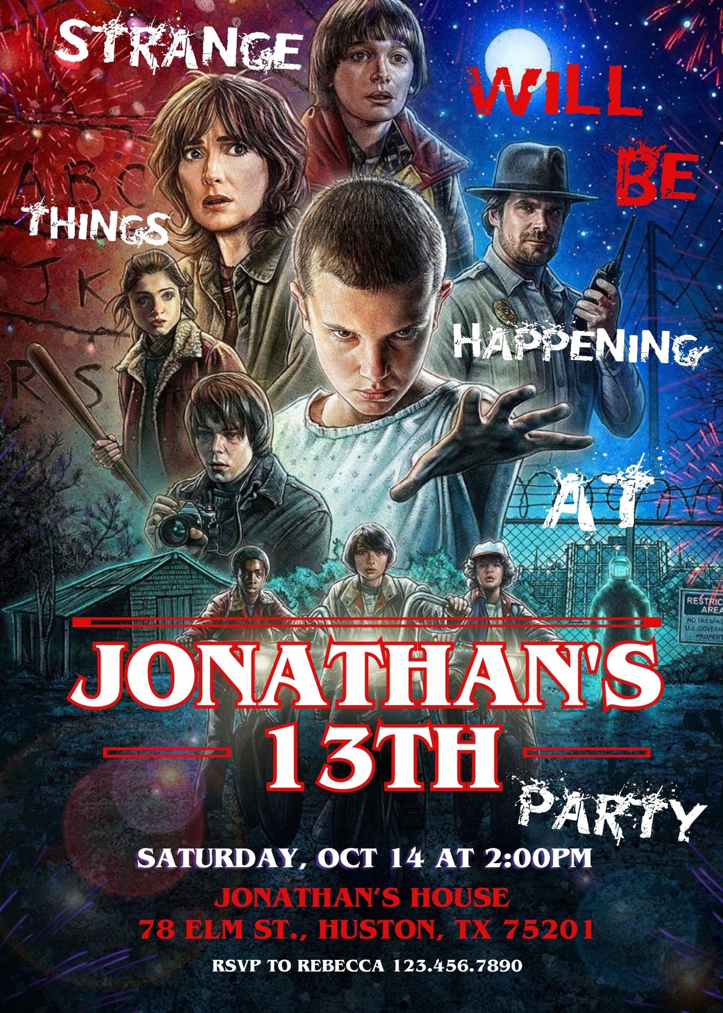 Stranger Things customizable invitation template | Share or Print | OZ189