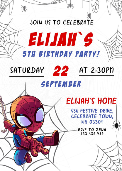 Spidey and His Amazing Friends customizable invitation template | Share or Print | boy | NW829