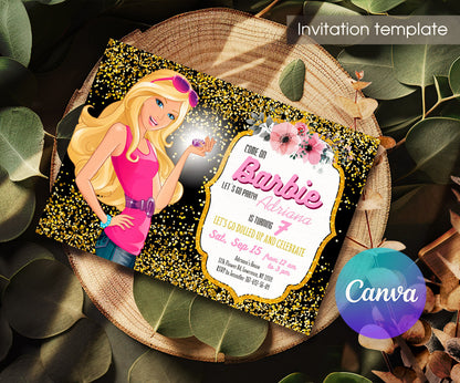 Barbie Pink customizable invitation template | Share or Print | girl | CA265