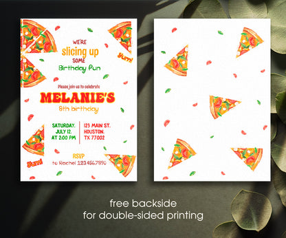 Pizza Party customizable invitation template | Share or Print | RH149
