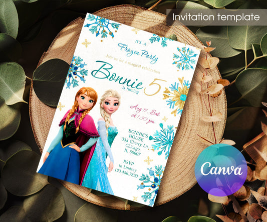 Frozen Elsa customizable invitation template | Share or Print | girl | AN531