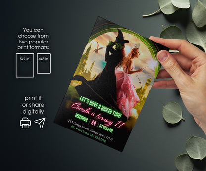 Wicked Musical Movie customizable invitation template | Share or Print | ZK822