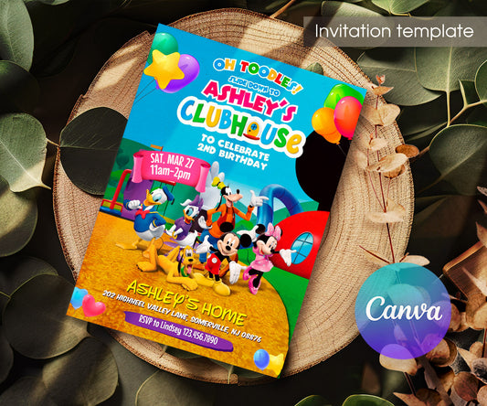 Clubhouse Mickey Mouse customizable invitation template | Share or Print | XI599