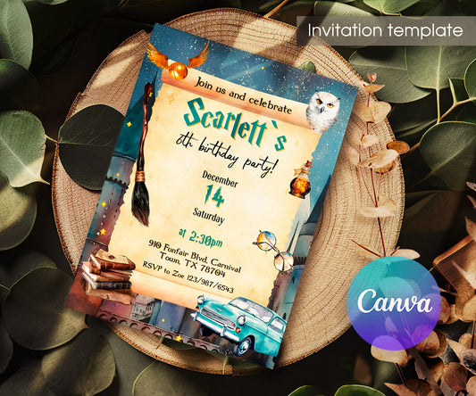Harry Potter customizable invitation template | Share or Print | RB491