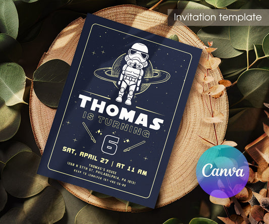 Star Wars Darth Vader customizable invitation template | Share or Print | boy | RR113