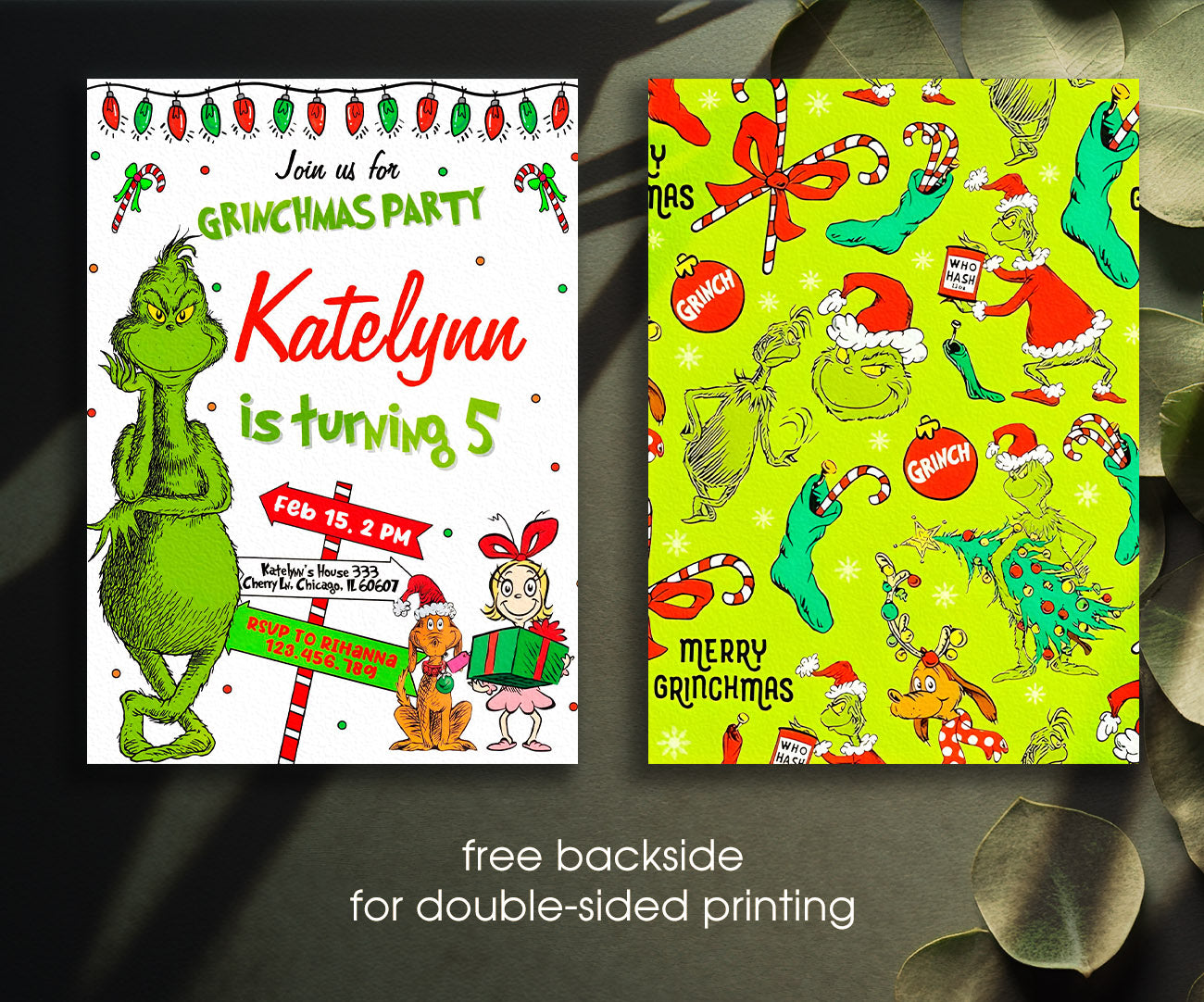 The Grinch  Merry Grinchmas customizable invitation template | Share or Print | XG859