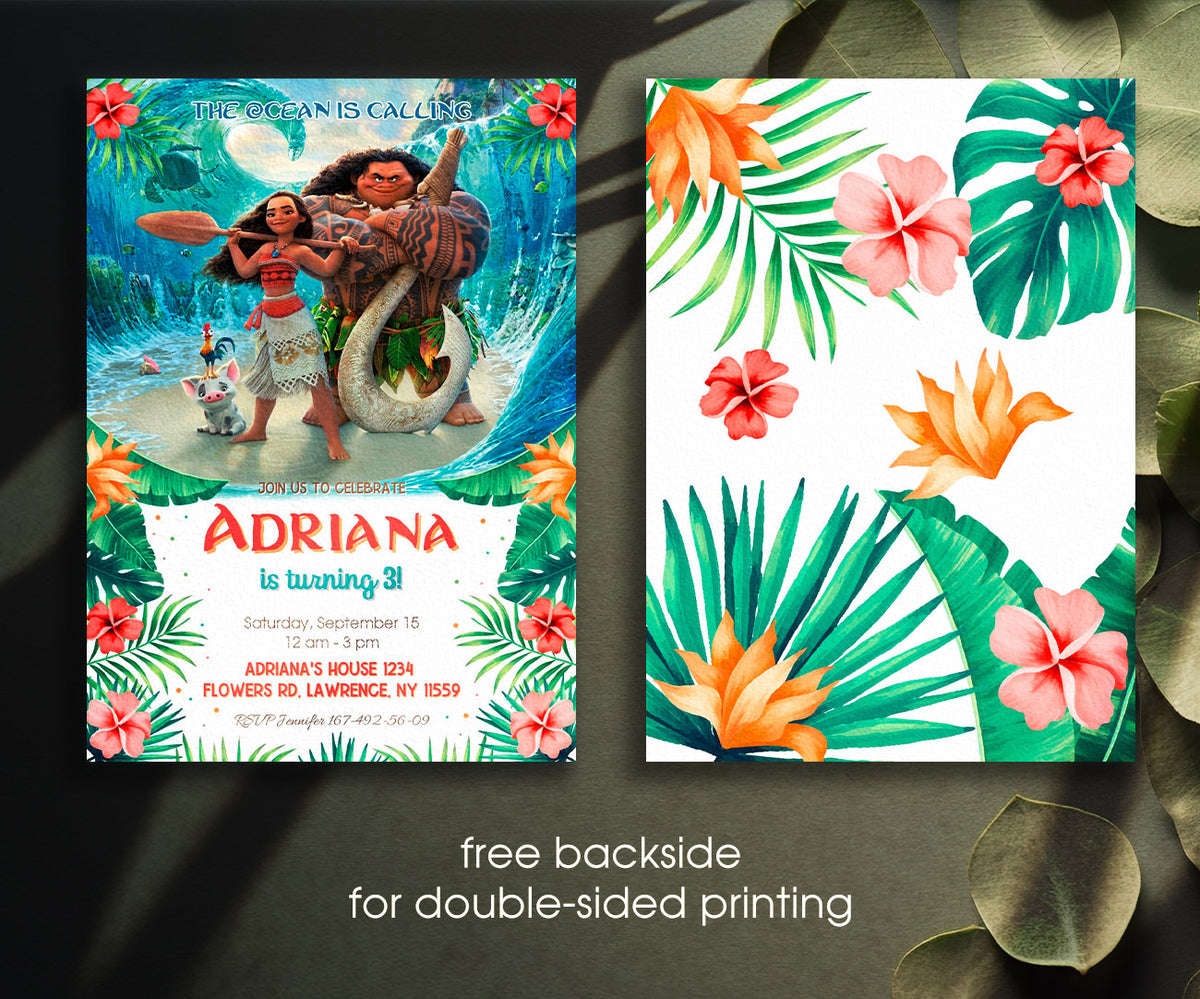 Moana Princess customizable invitation template | Share or Print | girl | GK920