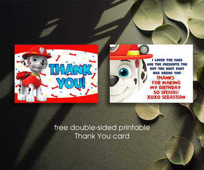PAW Patrol customizable invitation template | Share or Print | QN357