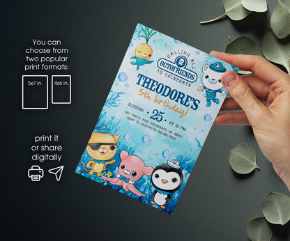 Octonauts customizable invitation template | Share or Print | UH943