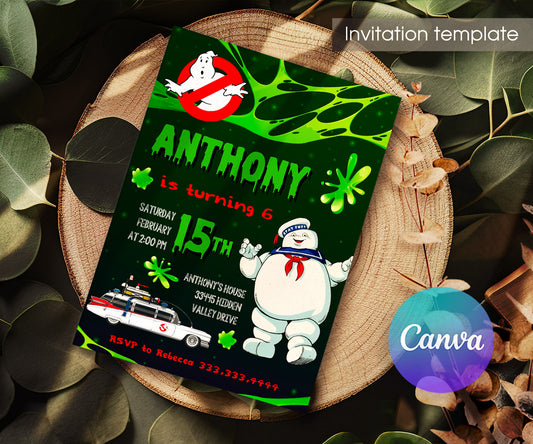 Ghostbusters customizable invitation template | Share or Print | QM163