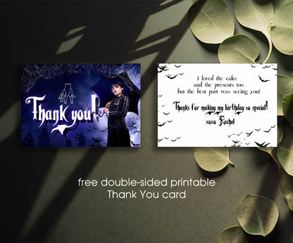Wednesday Addams customizable invitation template | Share or Print | girl | ZT560