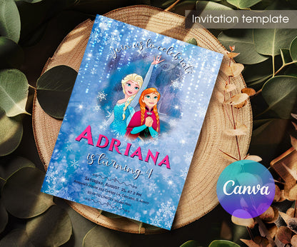Frozen Elsa customizable invitation template | Share or Print | girl | AS064