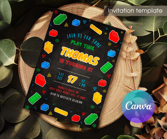 Lego customizable invitation template | Share or Print | CK317