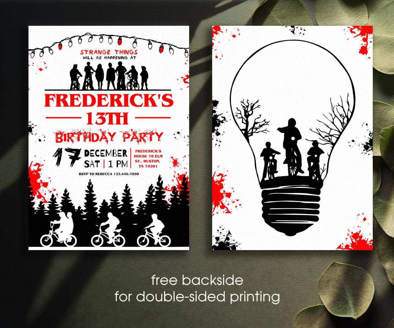 Stranger Things customizable invitation template | Share or Print | XR150