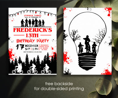 Stranger Things customizable invitation template | Share or Print | XR150