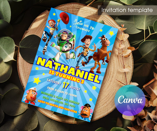 Toy Story Woody customizable invitation template | Share or Print | HM357