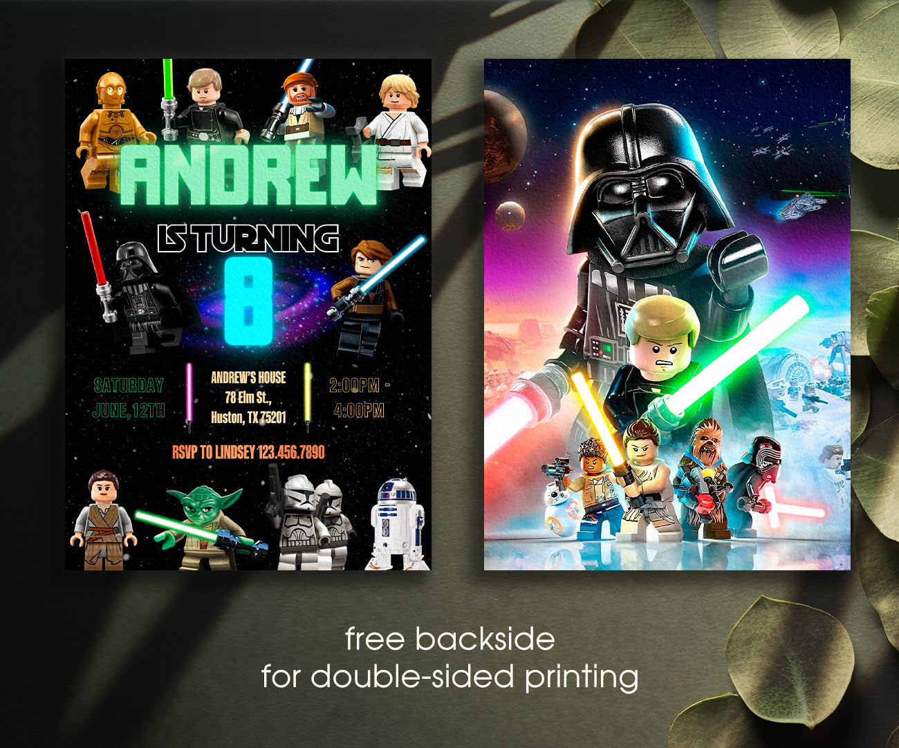 Star Wars Darth Vader Lego Minifigures customizable invitation template | Share or Print | SO231