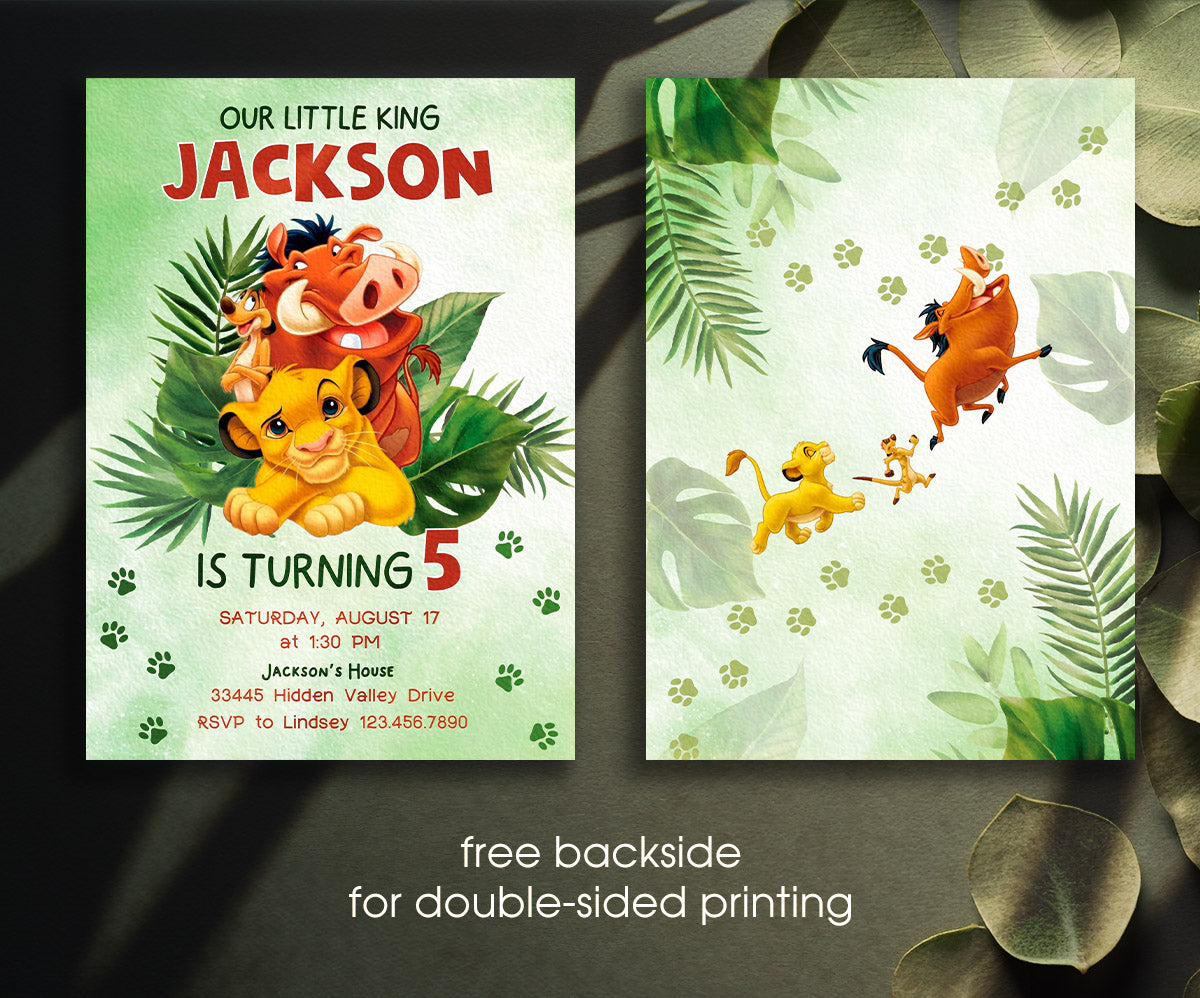 Lion King Simba customizable invitation template | Share or Print | LZ423
