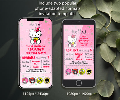 Hello Kitty Sanrio customizable invitation template | Share or Print | WI331