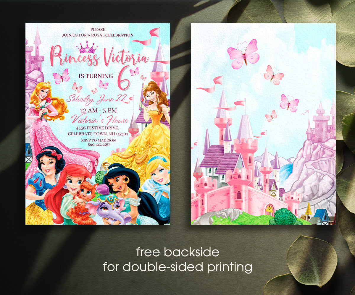 Disney Princess customizable invitation template | Share or Print | girl | NY853