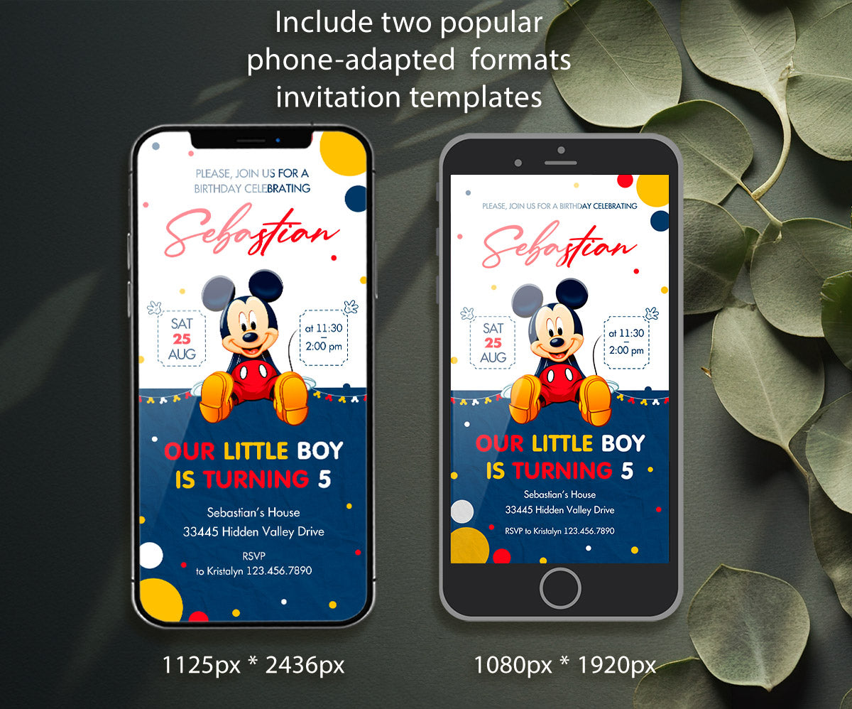 Mickey Mouse and Friends customizable invitation template | Share or Print | QU350
